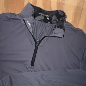 Greyson Tate Mock Neck Pullover Men's Medium Gray Performance 1/4 Zip Pullover